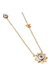 Buy_Outhouse_Gold Plated Evil Eye Pendant Necklace _at_Aza_Fashions