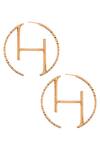 Shop_Outhouse_Gold Plated Monogram Oversized Hoops _at_Aza_Fashions