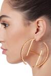 Buy_Outhouse_Gold Plated Monogram Oversized Hoops _at_Aza_Fashions