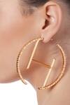 Buy_Outhouse_Gold Plated Monogram Oversized Hoops _Online_at_Aza_Fashions