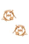 Shop_Outhouse_Gold Plated Monogram Statement Studs _at_Aza_Fashions