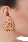 Buy_Outhouse_Gold Plated Monogram Statement Studs _at_Aza_Fashions