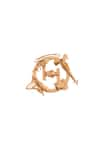 Outhouse_Gold Plated Monogram Statement Studs _Online_at_Aza_Fashions