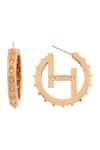 Outhouse_Gold Plated Handcrafted Monogram Hoops _Online_at_Aza_Fashions