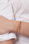 Buy_Outhouse_Gold Plated Cut Work Monogram Archway Bracelet _at_Aza_Fashions