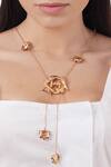 Buy_Outhouse_Gold Plated Sautoir Pendant Long Necklace _at_Aza_Fashions