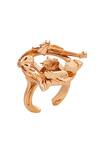 Outhouse_Gold Plated Handcrafted Monogram Ring _Online_at_Aza_Fashions