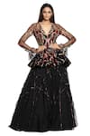 Buy Ohaila Khan Black Organza, Tulle Embellished Skirt at Aza Fashions Buy_Ohaila Khan_Black Organza, Tulle Embellished Skirt _at_Aza_Fashions