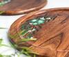 Floursha_Brown Acacia Wood Hand Paint Olive Circle Platter Single Pc_Online_at_Aza_Fashions