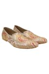 Buy_Veruschka by Payal Kothari_Pink Brocade Loafers _at_Aza_Fashions