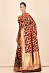 Nazaakat by Samara Singh_Brown Banarasi Silk Saree With Running Blouse Fabric_Online_at_Aza_Fashions