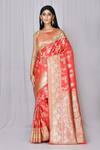 Buy_Nazaakat by Samara Singh_Orange Banarasi Silk Saree_at_Aza_Fashions