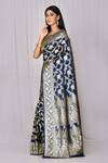 Nazaakat By Samara Singh_Blue Banarasi Silk Saree_Online_at_Aza_Fashions