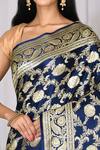 Buy_Nazaakat By Samara Singh_Blue Banarasi Silk Saree_Online_at_Aza_Fashions
