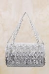 Buy_Lovetobag_Silver Japanese Beads Opal Crystal Embellished Flapover Clutch _at_Aza_Fashions