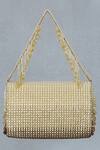 Shop_Lovetobag_Gold Crystals, Diamonds, Beads Opal Embellished Flapover Clutch _at_Aza_Fashions