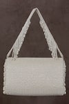 Buy_Lovetobag_White Crystals, Diamonds, Pearls Opal Bead Embellished Flapover Clutch _Online_at_Aza_Fashions