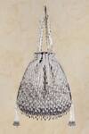 Buy_Lovetobag_Silver Crystals, Diamonds, Beads Opal Tassel Potli Bag _at_Aza_Fashions