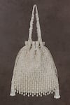 Buy_Lovetobag_Ivory Crystals, Diamonds, Zari Opal Bead Tassel Potli Bag _at_Aza_Fashions
