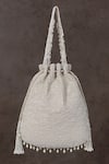 Shop_Lovetobag_Ivory Crystals, Diamonds, Zari Opal Bead Tassel Potli Bag _at_Aza_Fashions