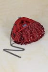 Buy_Lovetobag_Red Crystals, Diamonds, Beads Opal Tassel Clutch With Handle _Online_at_Aza_Fashions