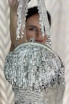 Buy_Lovetobag_Silver Crystals, Diamonds, Beads Opal Tassel Clutch With Handle _Online_at_Aza_Fashions