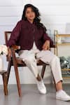 Shop_Rhe-Ana_Brown Cotton Macrame Open Tammy Jacket  _Online_at_Aza_Fashions