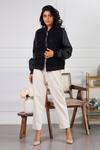 Buy_Rhe-Ana_Black Cotton, Polyester Macrame Open Tammy Jacket _at_Aza_Fashions