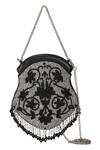The Leather Garden_Black Embroidery Orchid Embellished Potli Bag With Sling _Online_at_Aza_Fashions