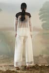 Shop_Febo6_White Organza Panelled Trousers _at_Aza_Fashions