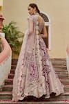 Osaa by Adarsh_Purple Mulberry Embroidery V Neck Bridal Lehenga Set _Online_at_Aza_Fashions