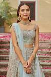 Buy Osaa By Adarsh Blue Tissue Organza Sweetheart Neck Embroidered Bridal Lehenga Set Online at Aza Fashions Buy_Osaa By Adarsh_Blue Tissue Organza Sweetheart Neck Embroidered Bridal Lehenga Set_Online_at_Aza_Fashions