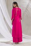 Shop_Osaa by Adarsh_Pink Embroidered Silk Kurta Palazzo Set_at_Aza_Fashions