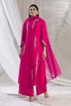 Buy_Osaa by Adarsh_Pink Embroidered Silk Kurta Palazzo Set_at_Aza_Fashions