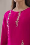 Osaa by Adarsh_Pink Embroidered Silk Kurta Palazzo Set_at_Aza_Fashions