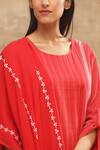 Shop_Vaayu_Red Handwoven Cotton Kurta With Dupatta_Online_at_Aza_Fashions