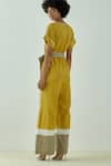 Shop_Madder Much_Yellow Cotton Plain Round Ove Jumpsuit _at_Aza_Fashions