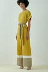 Buy_Madder Much_Yellow Cotton Plain Round Ove Jumpsuit _Online_at_Aza_Fashions