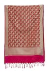 Buy_Samyukta Singhania_Red Banarasi Floral Woven Dupatta_Online_at_Aza_Fashions