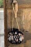 Buy_Ozel_Black Beads Velvet Embroidered Potli Bag_at_Aza_Fashions