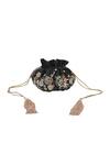 Shop_Ozel_Black Beads Velvet Embroidered Potli Bag_at_Aza_Fashions