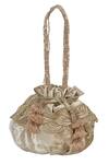 Buy_Ozel_Gold Beads Velvet Embellished Potli Bag_at_Aza_Fashions