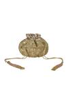 Shop_Ozel_Gold Beads Velvet Embellished Potli Bag_at_Aza_Fashions