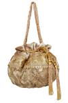 Buy_Ozel_Gold Beads Velvet Embellished Potli Bag_at_Aza_Fashions