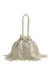 Buy_Ozel_Silver Beads Embellished Potli Bag_at_Aza_Fashions