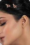 Shop Opalina Soulful Jewellery Gold Beads, Stones Floral Hair Pins Set Of 2 Online at Aza Fashions Shop_Opalina Soulful Jewellery_Gold Beads, Stones Floral Hair Pins Set Of 2 _Online_at_Aza_Fashions