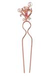Opalina Soulful Jewellery Gold Beads, Stones Floral Hair Pins Set Of 2 at Aza Fashions Opalina Soulful Jewellery_Gold Beads, Stones Floral Hair Pins Set Of 2 _at_Aza_Fashions