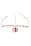 Shop_Opalina Soulful Jewellery_Gold Plated Bead Drop Mathapatti _at_Aza_Fashions