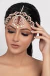 Buy_Opalina Soulful Jewellery_Gold Plated Bead Drop Mathapatti _at_Aza_Fashions