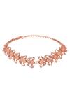 Shop_Opalina Soulful Jewellery_Gold Plated Floral Stone Choker _at_Aza_Fashions
